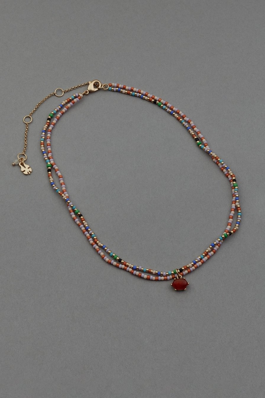 colorful seed bead layer necklace